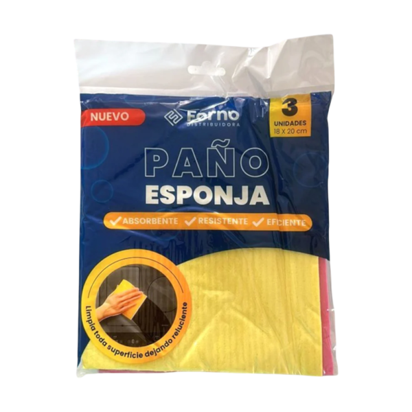 Paño Esponja 3 Unidades 18x20 Centimetros